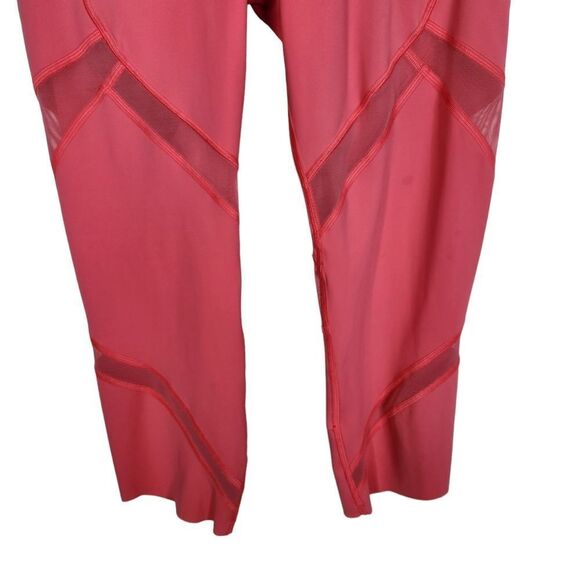 LULULEMON Pants Womens 8 Coral Pink On Pace Crop 21" Cropped Leggings Mesh - Picture 6 of 8